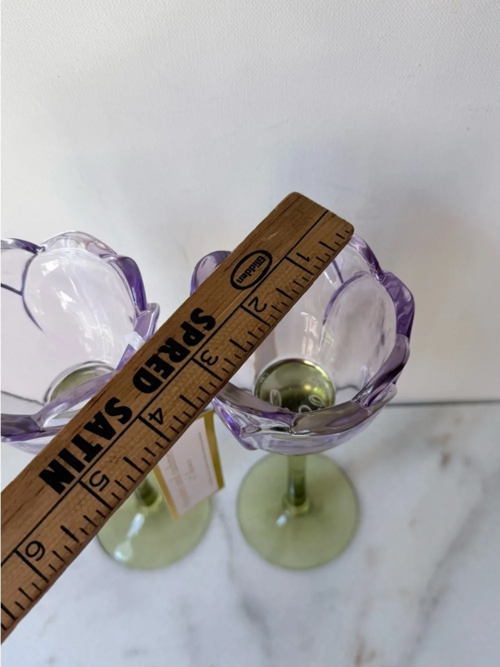 cupcakes & cashmere Lavender Tulip Glass Candle Holders - Set of 2